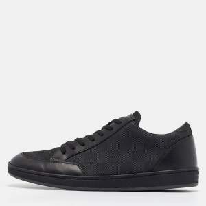 Louis Vuitton Graphite/Black Damier Nylon and Leather Offshore Low-Top Sneakers Size 41