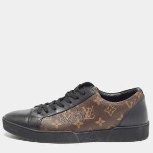 Louis Vuitton Brown/Black Monogram Canvas and Leather Match Up Low Top Sneakers Size 41