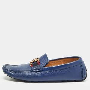 Louis Vuitton Blue Leather Monte Carlo Loafers Size 42.5