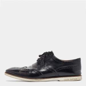 Louis Vuitton Black Brogues Leather Lace Up Derby Size 43