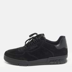 Louis Vuitton Black Suede LV Trainer Sneakers Size 41.5