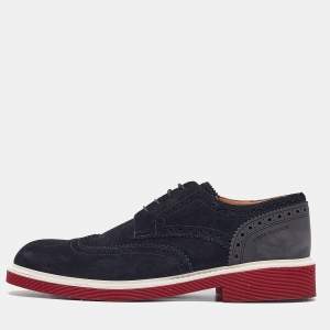 Louis Vuitton Black Nubuck Leather and Suede Derby Size 42.5