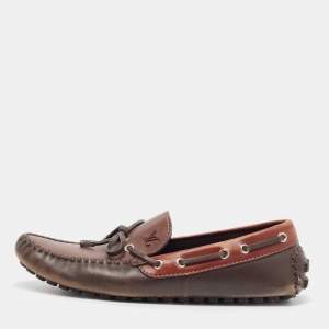 Louis Vuitton Brown Leather Arizona Loafers Size 43