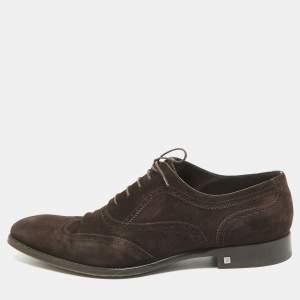 Louis Vuitton Brown Suede Lace Up Oxfords Size 42.5