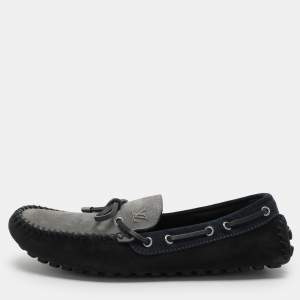 Louis Vuitton Tricolor Suede Bow Slip On Loafers Size 43.5