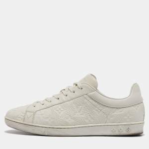 Louis Vuitton White Leather Luxembourg Lace Up Sneakers 41.5