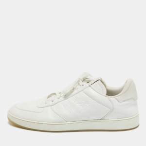 Louis Vuitton White Leather Rivoli Lace Up Sneakers Size 42.5