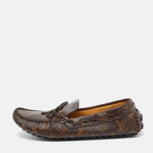 Louis Vuitton Brown Monogram Canvas Gloria Slip on Loafers Size 41.5