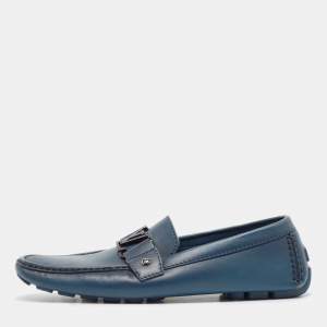 Louis Vuitton Blue Leather Monte Carlo Loafers Size 42