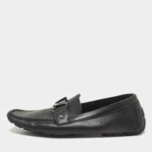 Louis Vuitton Black Leather Monte Carlo Loafers Size 43.5