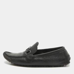 Louis Vuitton Black Leather Hockenheim Slip on Loafers Size 40