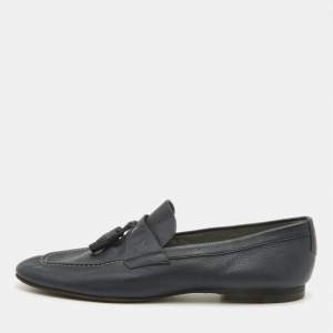 Louis Vuitton Black Leather Slip On Loafers Size 42