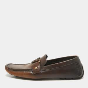 Louis Vuitton Brown Leather Monte Carlo Loafers Size 42