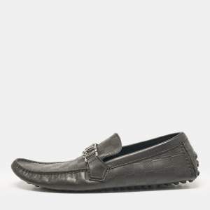 Louis Vuitton Black Leather Monte Carlo Loafers Size 42