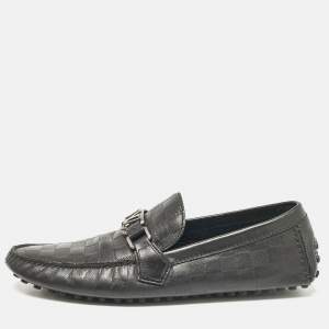 Louis Vuitton Black Leather Monte Carlo Slip On Loafers Size 43