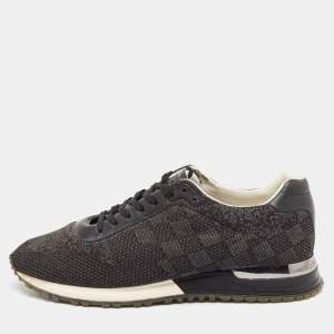 Louis Vuitton Black/Grey Fabric and Leather Run Away Low Top Sneakers Size 43