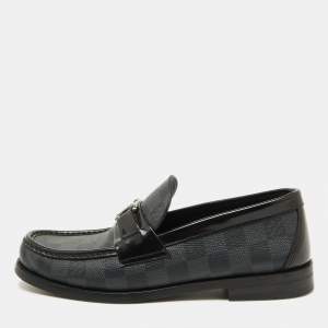 Louis Vuitton Damier Graphite Canvas and Leather Major Loafers Size 39