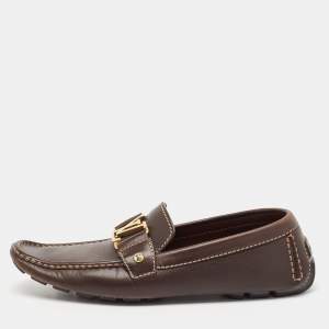 Louis Vuitton Brown Leather Monte Carlo Loafers Size 41.5