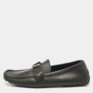 Louis Vuitton Black Leather Monte Carlo Loafers Size 44