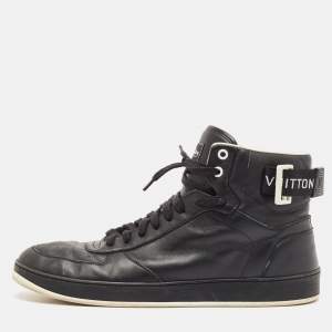 Louis Vuitton Black Leather Rivoli High Top Sneakers Size 43
