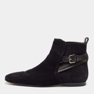 Louis Vuitton Black Suede Warren Ankle Length Boots Size 42.5