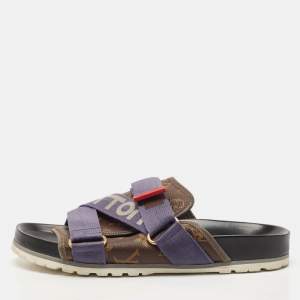 Louis Vuitton Monogram Canvas and Nylon Honolulu Slide Sandals Size 42