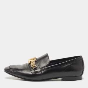 Louis Vuitton Black Leather Upper Case Loafers Size 38