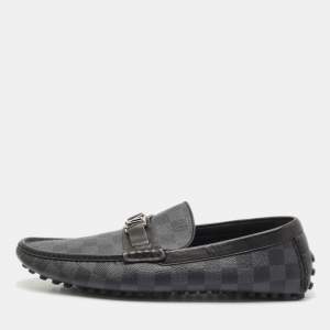 Louis Vuitton Black/Grey Damier Graphite Canvas Hockenheim Loafers Size 45