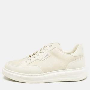 Louis Vuitton Beige Monogram Denim and Leather Beverly Hills Sneakers Size 41