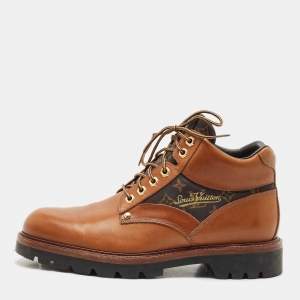 Louis Vuitton Brown Leather Oberkampf Ankle Chelsea Boots Size 42