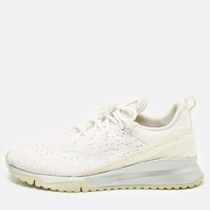 Louis Vuitton White Knit Fabric VNR Low Top Sneakers Size 45