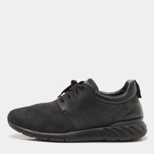 Louis Vuitton Black Damier Neoprene and Leather Fastlane Sneakers Size 44.5