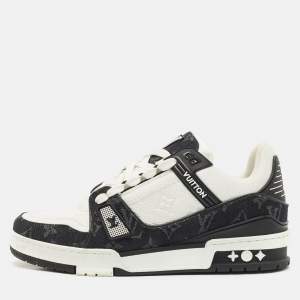 Louis Vuitton Black/White Denim and Leather LV Trainer #54 Sneakers Size 40.5