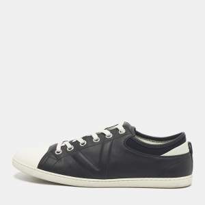 Louis Vuitton Black/White Leather and Rubber Low Top Sneakers Size 43