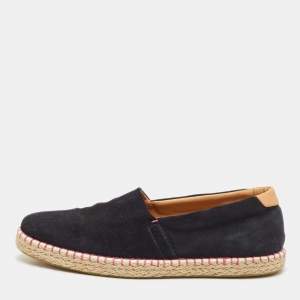Louis Vuitton Black Suede Slip On Espadrilles Size 42.5