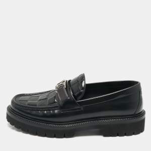 Pre Owned Louis Vuitton Damier Graphite Leather Major Loafers Size 40.5