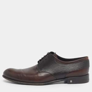 Pre Owned Louis Vuitton Burgundy Epi Leather and Leather Derby Size 44