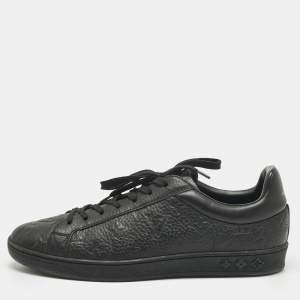 Pre Owned Louis Vuitton Black Monogram Leather Luxembourg Sneakers Size 41