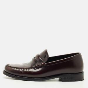 Pre Owned Louis Vuitton Burgundy Leather Major loafers Size 41.5
