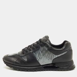 Pre Owned Louis Vuitton Black/Grey PVC and Leather Run Away Low Top Sneakers Size 43