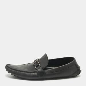 Pre Owned Louis Vuitton Black Demier Leather Hockenheim Loafers Size 44.5