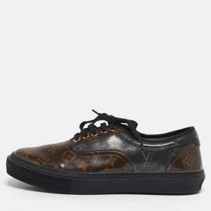 مملوكة مسبقًا Louis Vuitton Trocadero Size 42.5 Brown/Black Monogram Coated Canvas Low Top Sneakers
