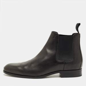 مملوكة مسبقًا حذاء تشيلسي لويس فيتون أسود بطول الكاحل مقاس 43.5