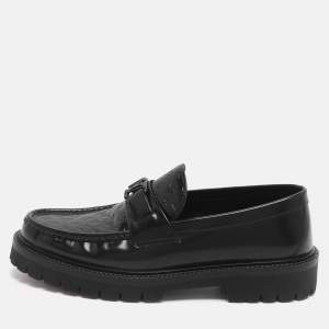 مملوكة مسبقًا حذاء لوفرز لوي فيتون ماجور منقوش أسود مقاس 41.5