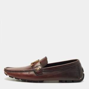 مملوكة مسبقًا Louis Vuitton Monte Carlo Size 42.5 Dark Burgundy Leather Loafers
