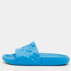 Pre Owned صندل بول سلايد لويس فيتون مطاط أزرق مونوغرام واجهة بحرية مقاس 41