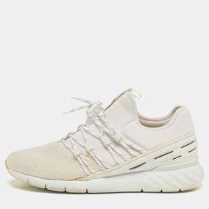 Pre Owned حذاء رياضي لويس فيتون فاستلين مقاس 43.5 شبكة ونيوبرين أبيض بحافة منخفضة