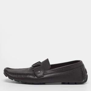 Pre Owned Louis Vuitton Monte Carlo Size 44 Burgundy Leather Loafers