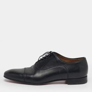 Pre Owned Louis Vuitton Greggo Size 41 Black Leather Oxfords