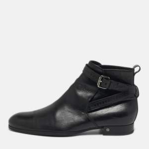 Pre Owned بوت للكاحل لوي فيتون غرينيتش جلد أسود مقاس 42.5